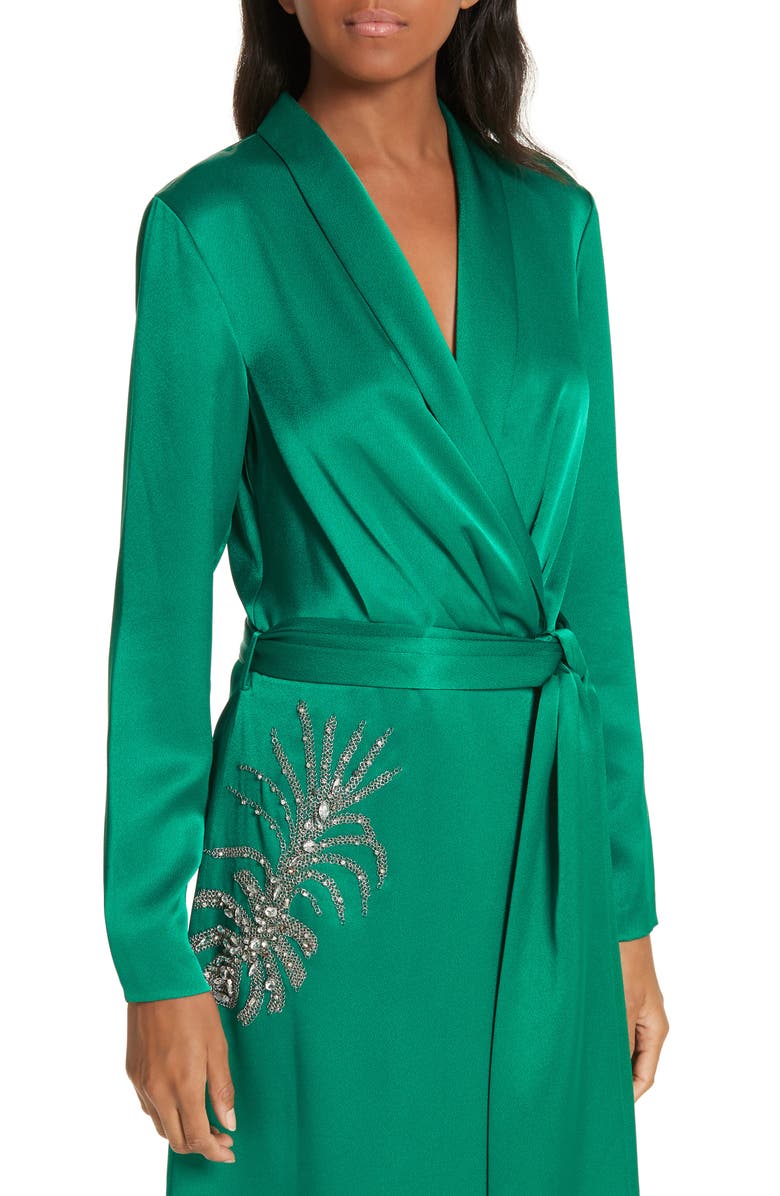 ba&sh Janeiro Satin Wrap Dress, Alternate, color, 