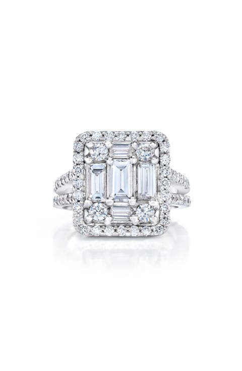 Halo Diamond Split Shank Ring