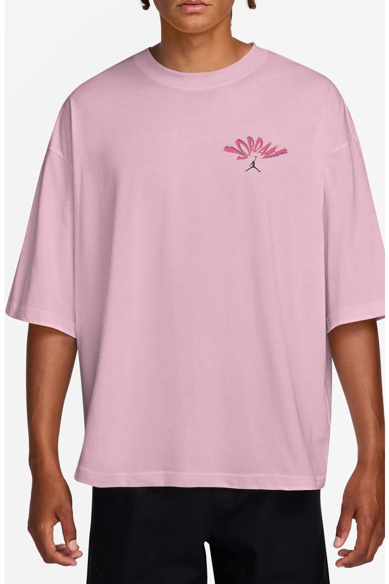 Flight Oversize Cotton Graphic T-Shirt, Main, color, ICED CARMINE/ BLACK