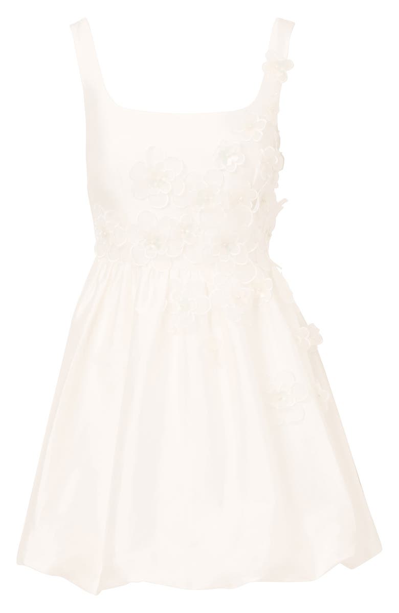 Adrianna Papell Beaded Floral Taffeta Cocktail Minidress, Alternate, color, Ivory