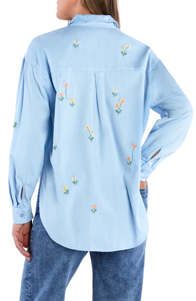 Billy T Fresh Daisy Embroidered Button-Up Shirt, Alternate, color, Classic Blue