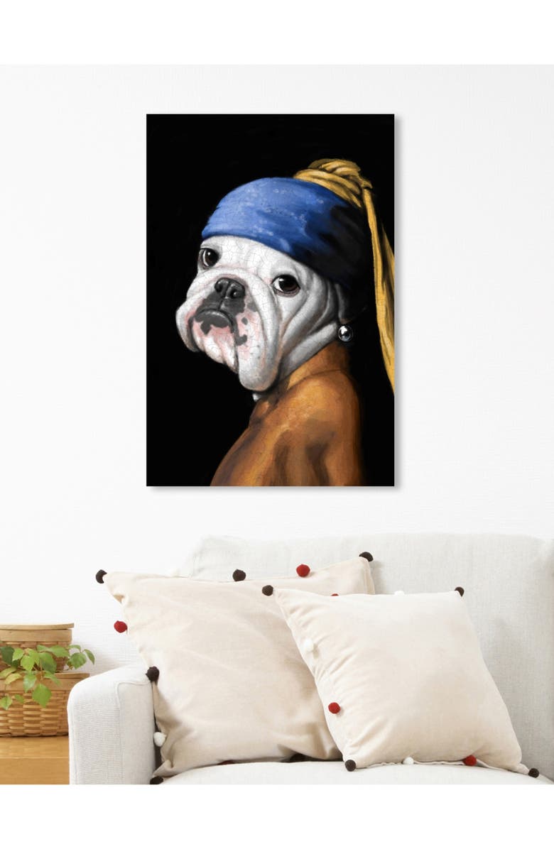 Oliver Gal Dog with the Pearl Earring Canvas Wall Art, Alternate, color, 