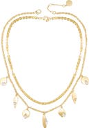 Vince Camuto Crystal Charm Layered Gold- Necklace