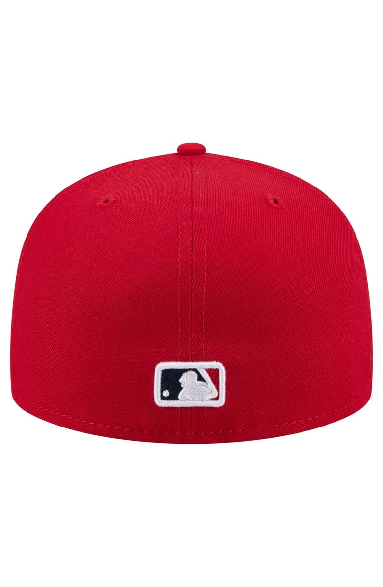 New Era Men's New Era Red Los Angeles Angels Yarn Stitch 59FIFTY Fitted Hat, Alternate, color, 