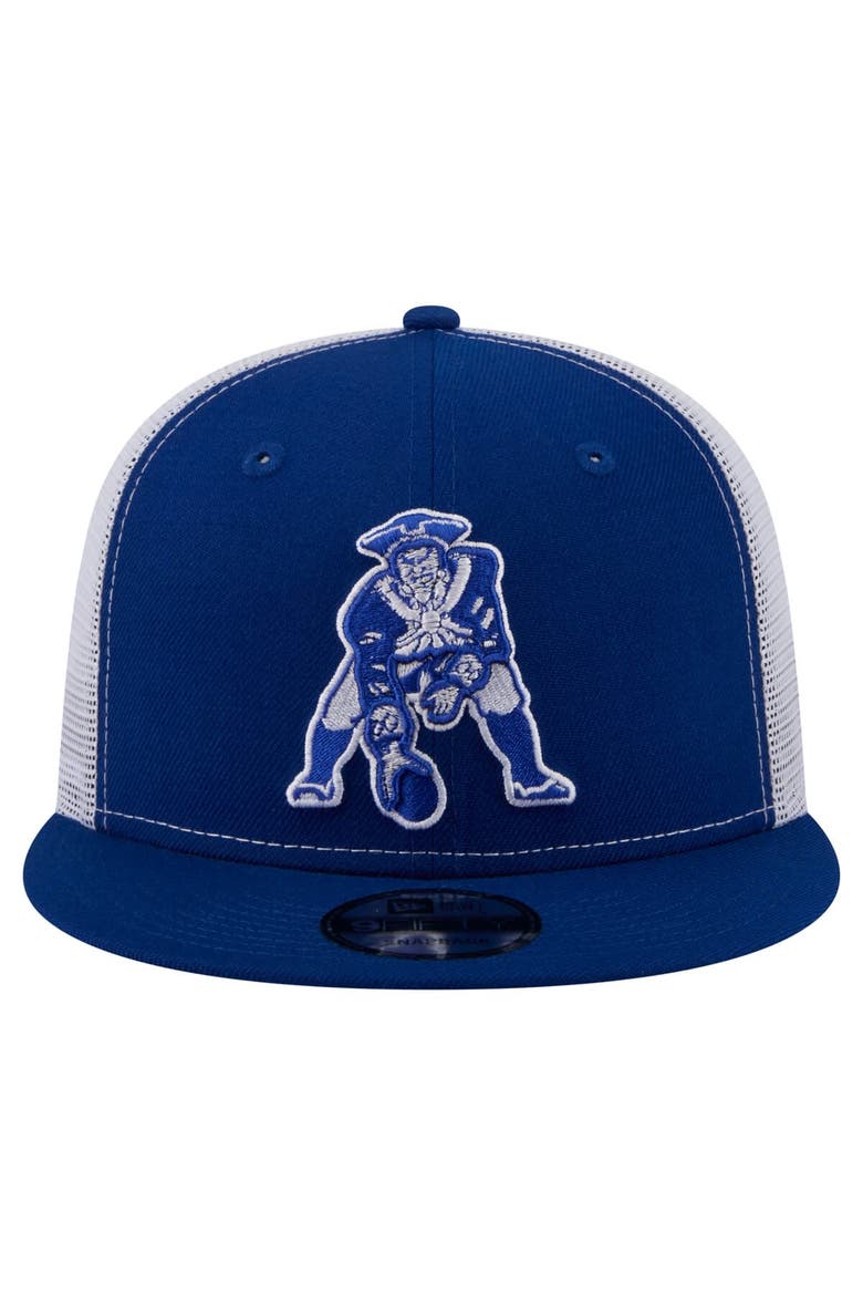Men's New Era  Royal New England Patriots Core Team 9FIFTY Trucker Snapback Hat, Alternate, color, Royal