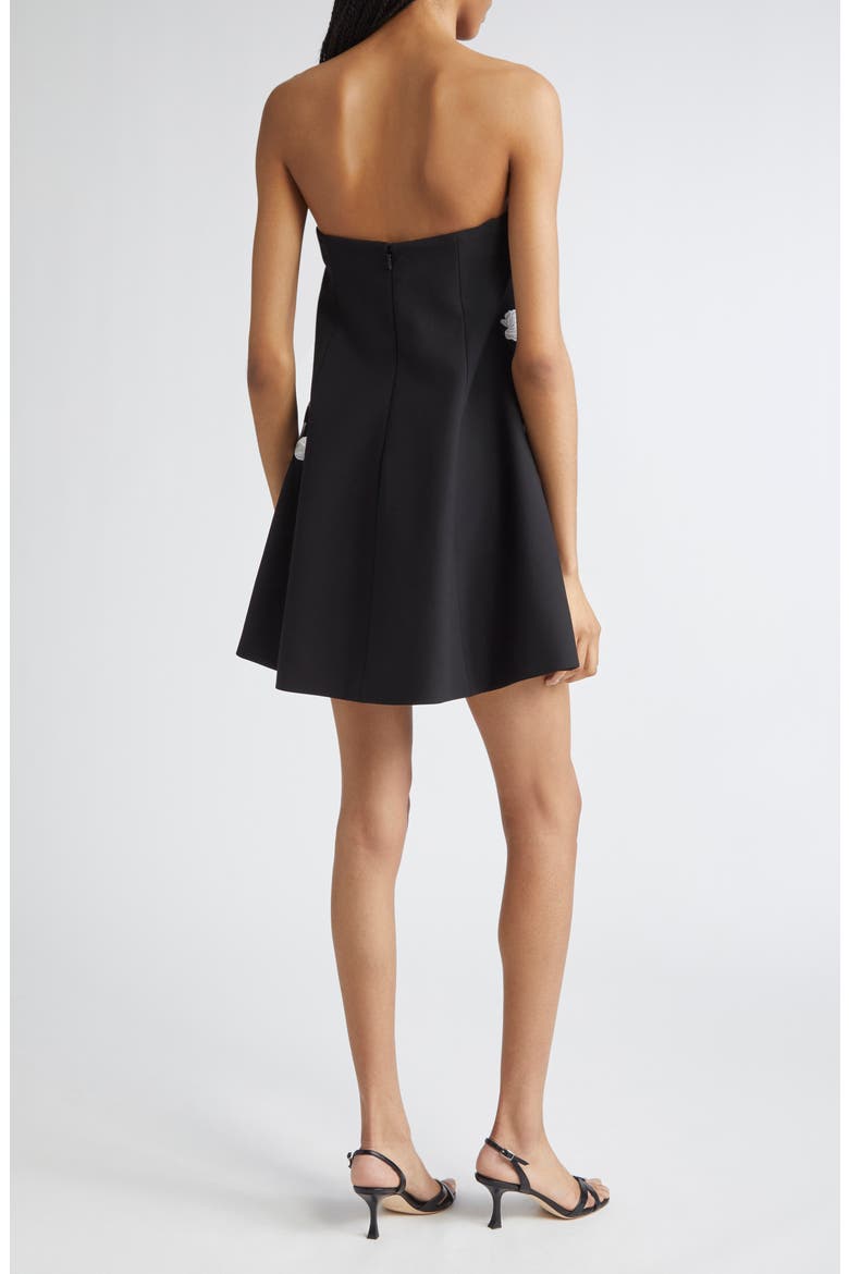 Irla Trailing Floral Strapless Minidress, Alternate, color, BLACK/ IVORY