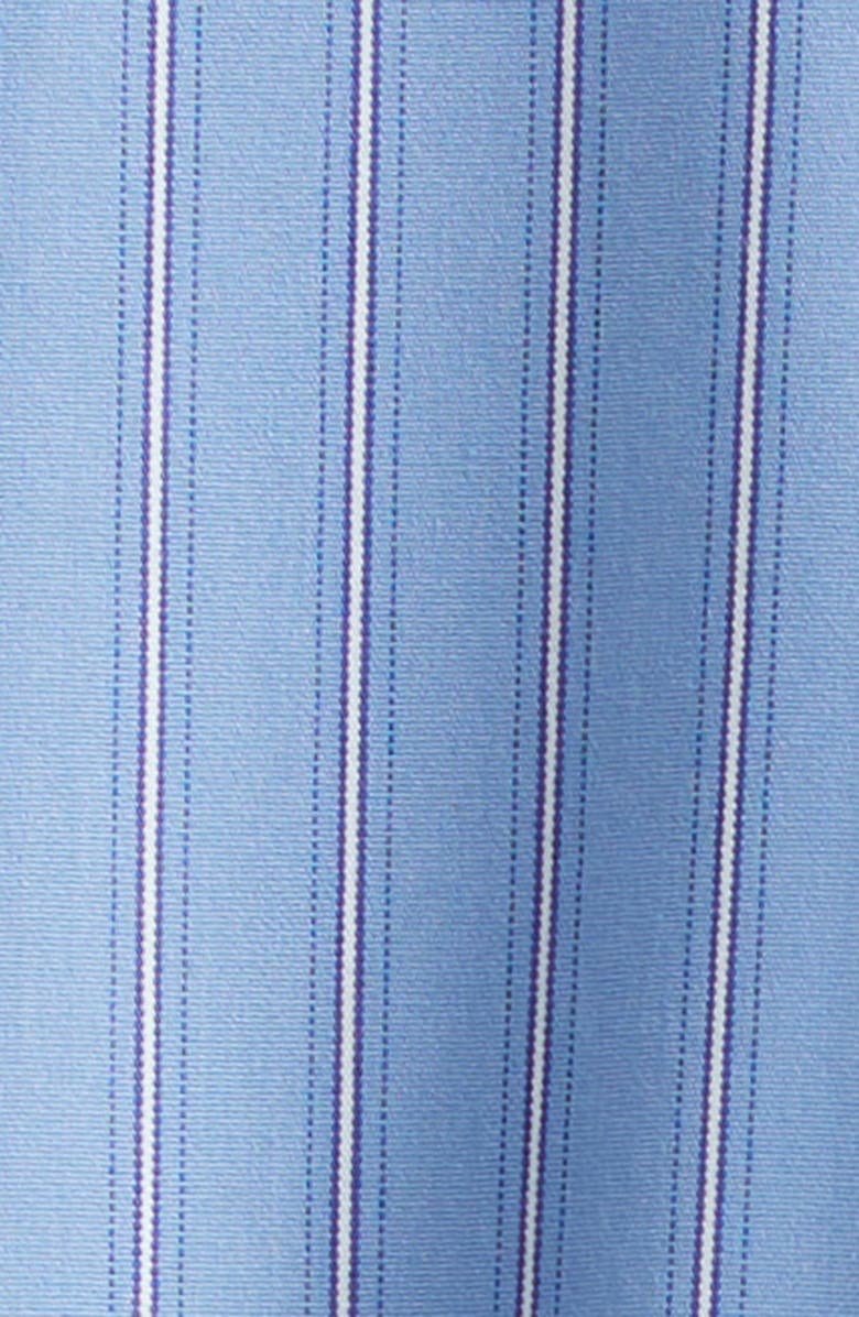 Sacai Stripe Lace Trim Poplin Button-Up Shirt, Alternate, color, Blue Stripe