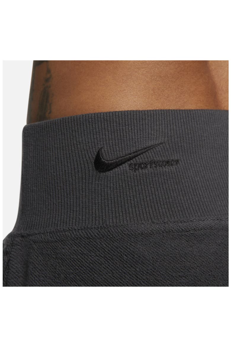 High Waist Reverse French Terry Shorts, Alternate, color, ANTHRACITE /ANTHRACITE /BLACK
