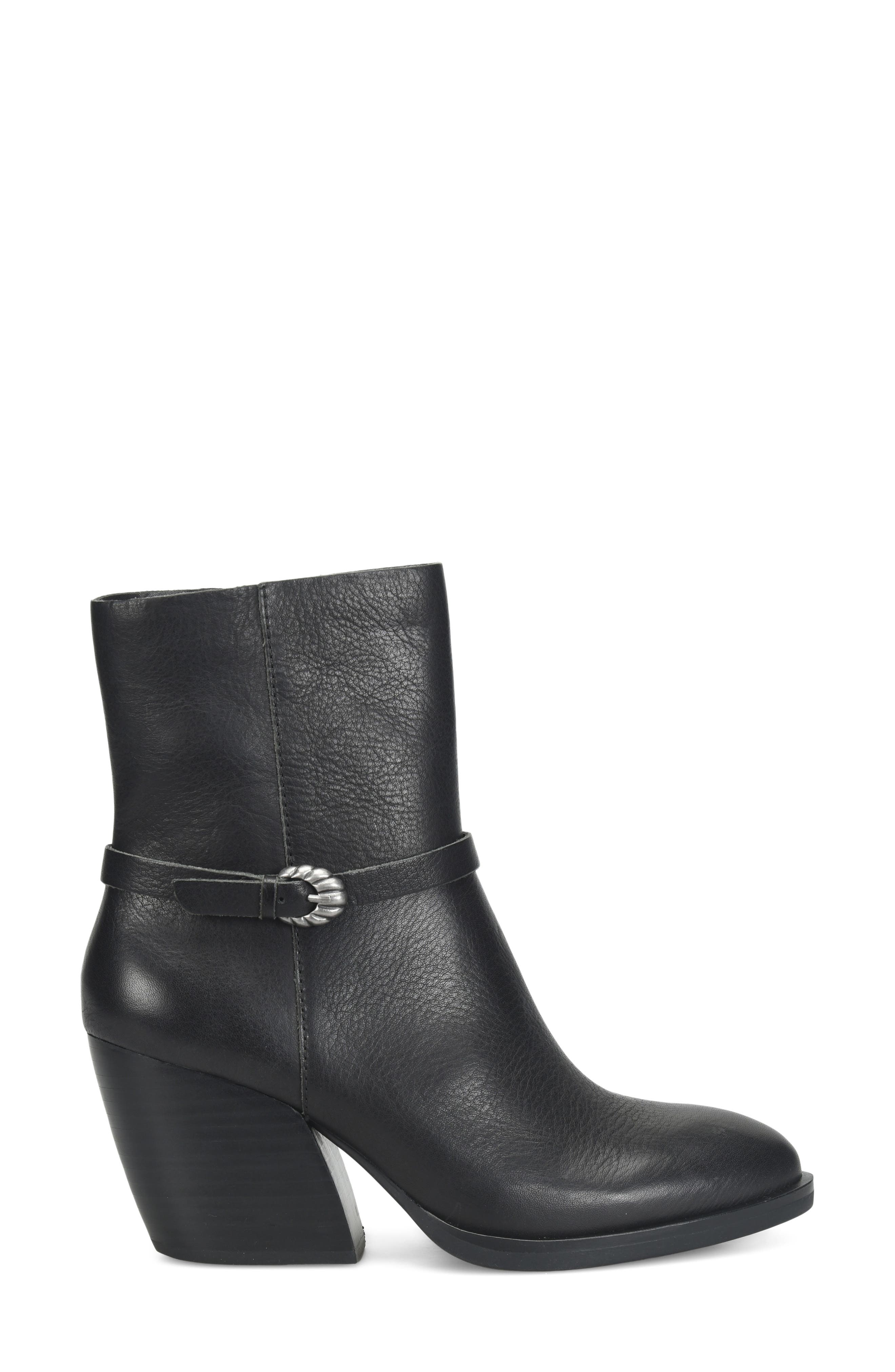 Solstice Leather Bootie, Alternate, color, BLACK LEATHER