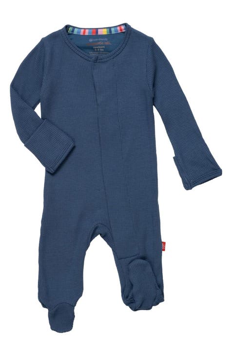 Dark Blue Waffle Footie (Baby)