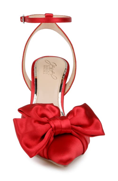 Jewel Badgley Mischka Francine Ankle Strap Pointed Toe Sandal In Red