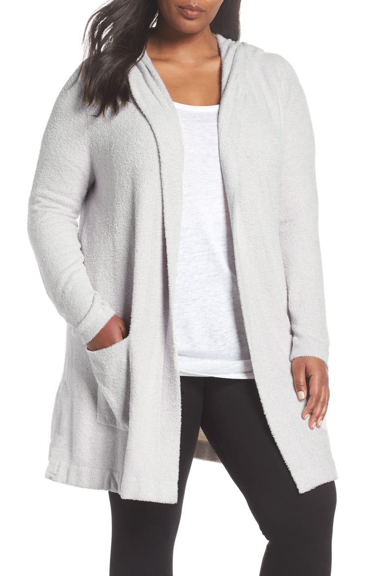 CozyChic Lite® Coastal Hooded Cardigan, Main, color, SILVER/ PEARL HEATHER