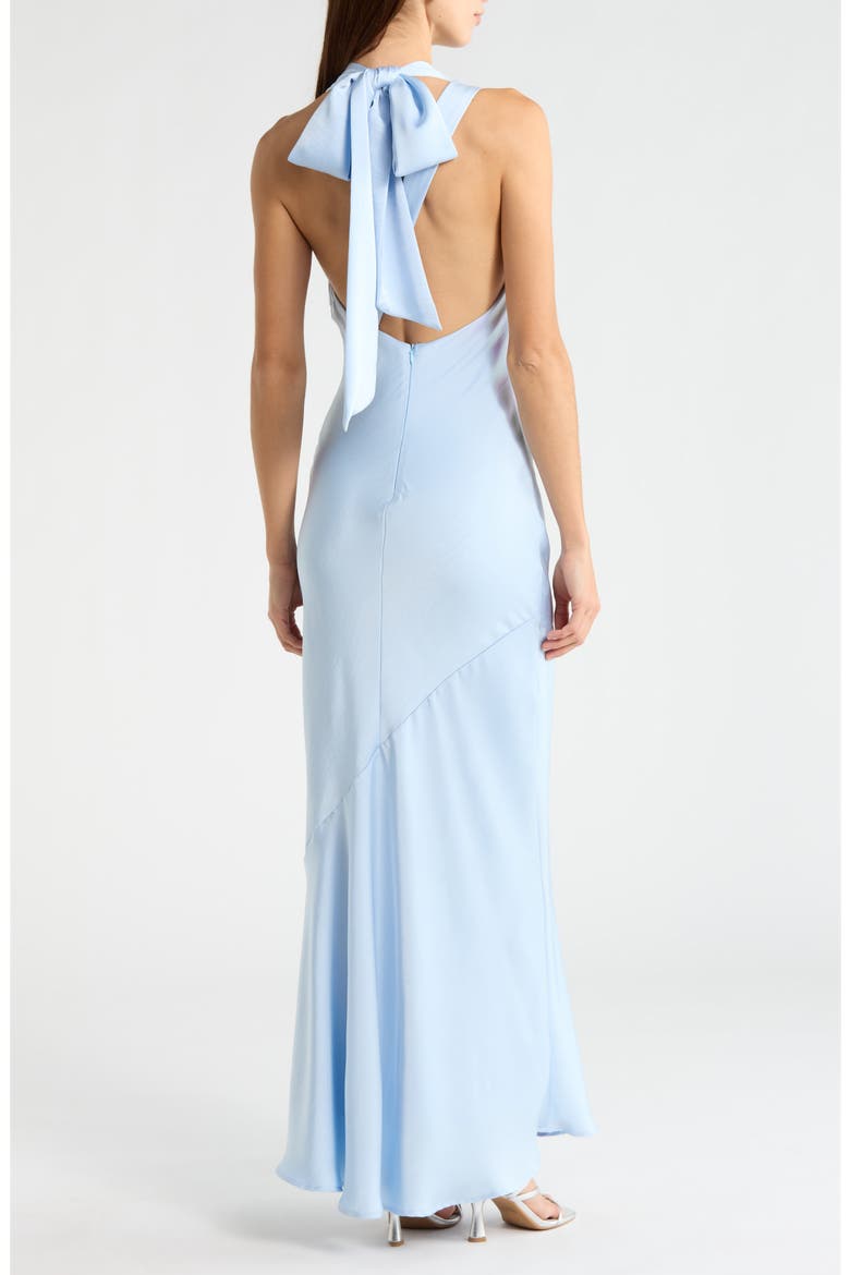 Varya Cowl Neck Satin Maxi Slipdress, Alternate, color, BABY BLUE