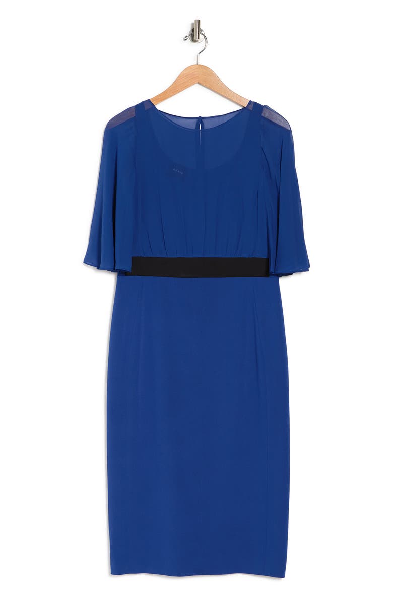 Akris Overlay Bodice Silk Blend Sheath Dress, Alternate, color, 