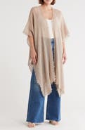 BCBG Textured Weave Open Front Duster