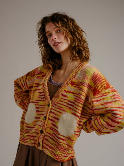 Space Dye Dot Alpaca Cardigan