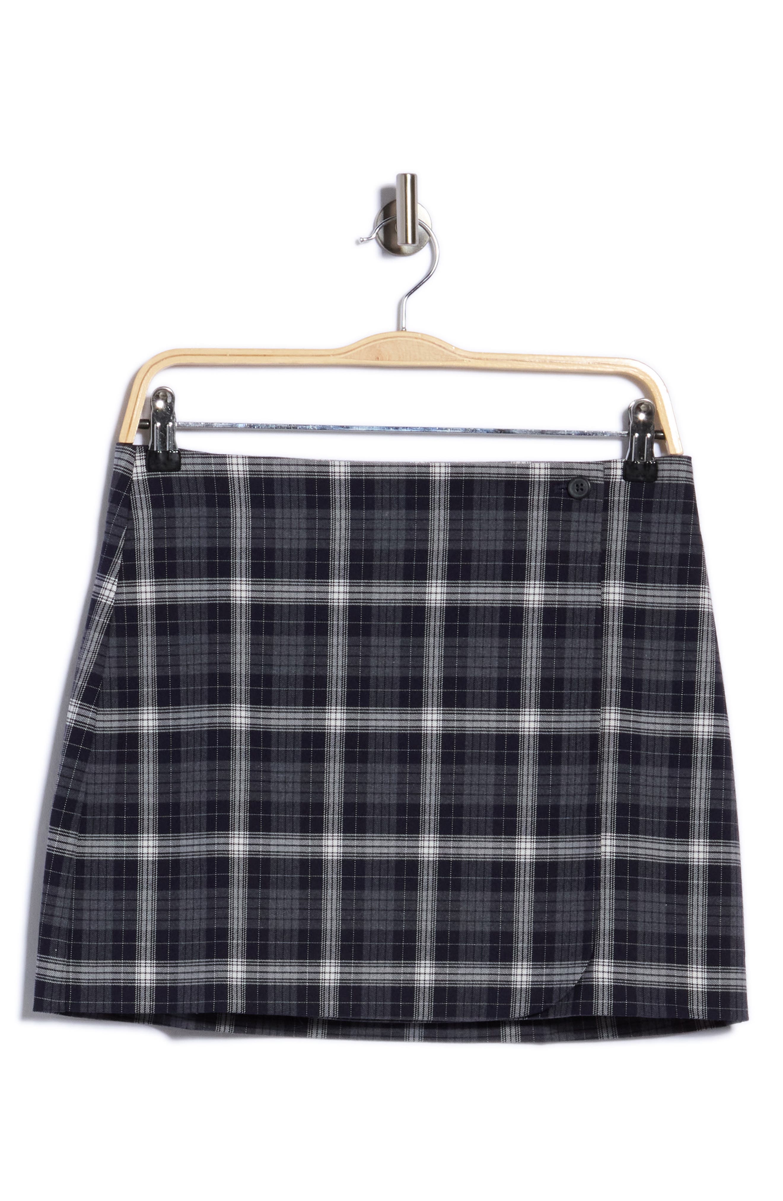 Plaid Wrap Miniskirt