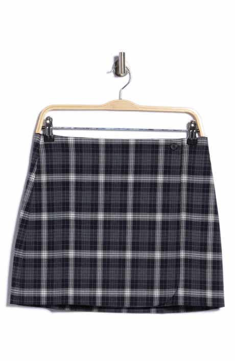 Plaid Wrap Miniskirt