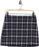WAYF Plaid Wrap Miniskirt