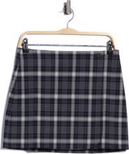 WAYF Plaid Wrap Miniskirt