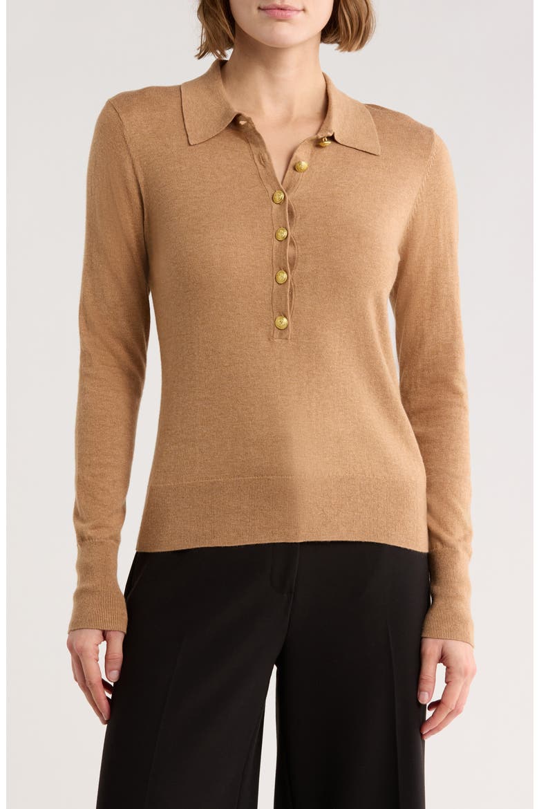 Sterling Collar Sweater, Main, color, CHESTNUT/GOLD