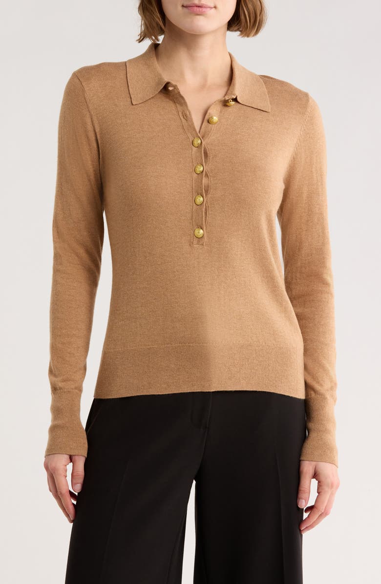 L'AGENCE Sterling Collar Sweater, Main, color, Chestnut/Gold
