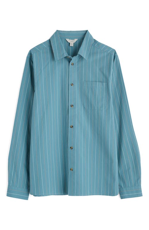 Seasalt Cornwall Turnstone Stripe Organic Cotton Button-up Shirt In Blue
