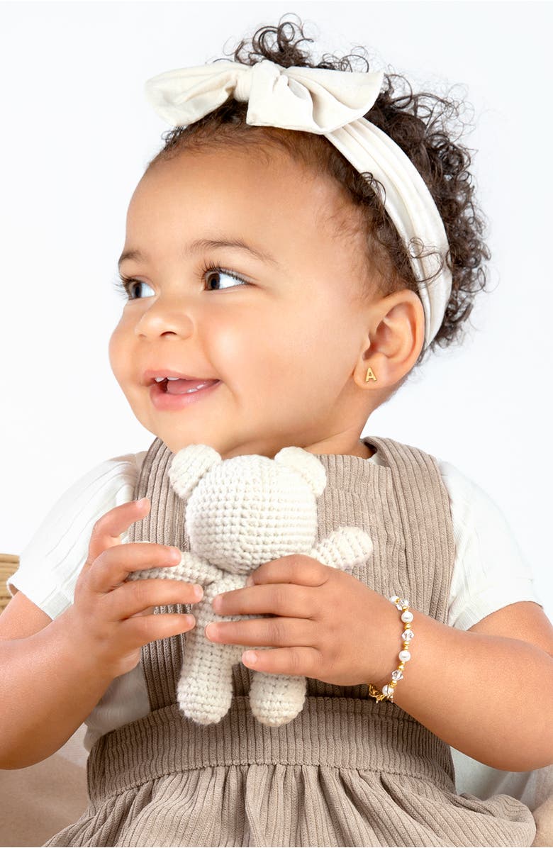 Tiny Blessings 14K Gold Initial Studs Screw Back Earrings, Alternate, color, 14K Gold - A