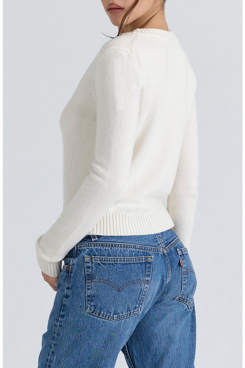 Signature Merino Wool & Cashmere Cardigan, Alternate, color, CREAM