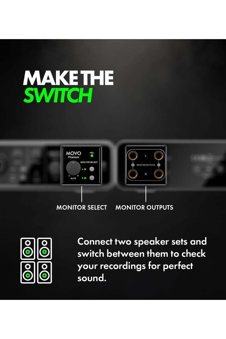 Phantom Dual Channel USB/USB-C Audio Interface, Alternate, color, Black