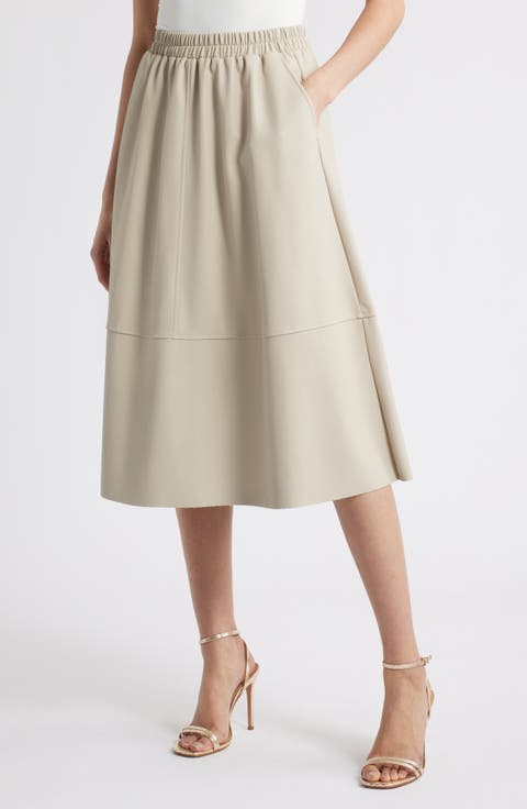 Agnes Faux Leather A-Line Skirt