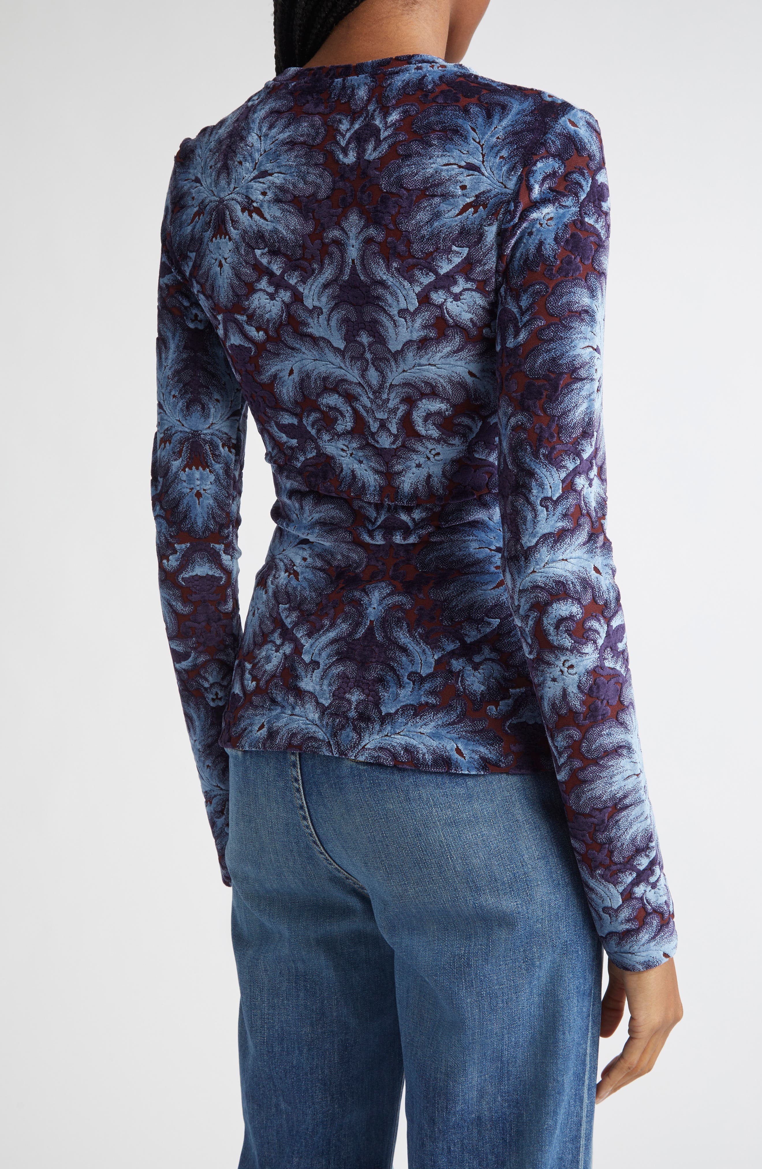 Etro Paisley Burnout Jersey Top (Women) | Nordstrom