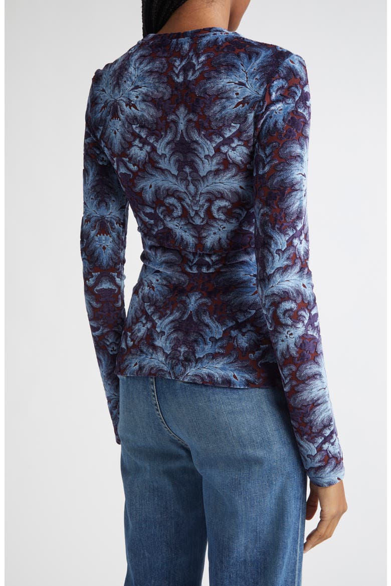 Paisley Burnout Jersey Top, Alternate, color, MULTICOLOR BLUE BASE