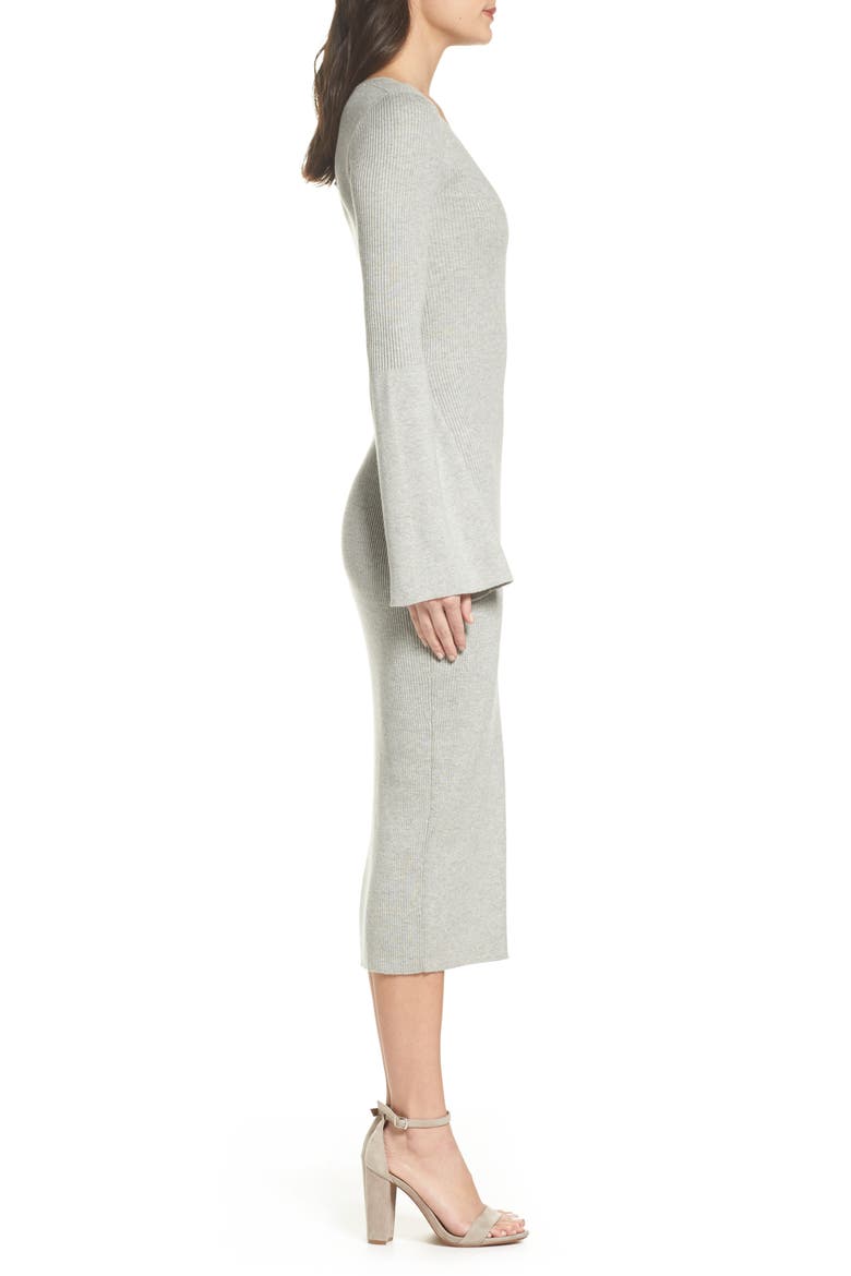 Virgie Knit Midi Dress, Alternate, color, LIGHT GREY MEL