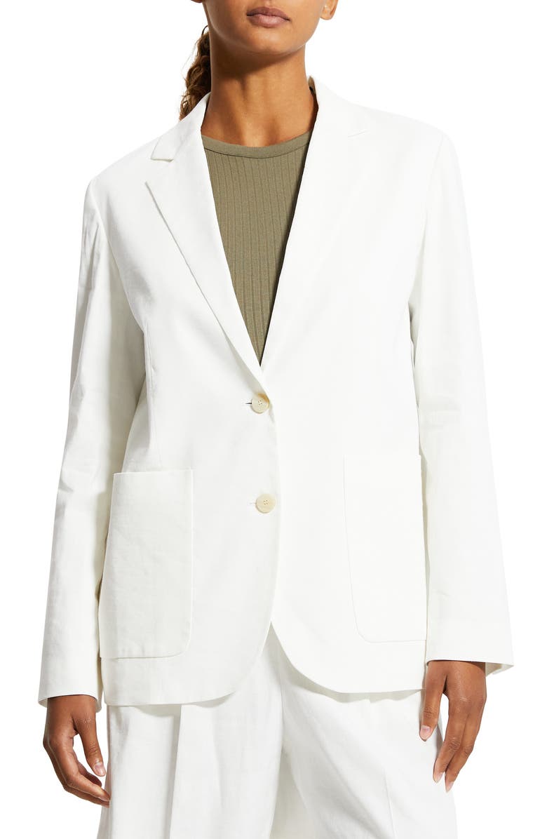 Theory Linen Blend Blazer, Alternate, color,