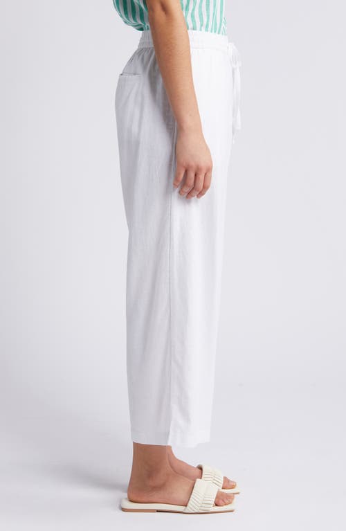 CASLONR CASLON(R) DRAWSTRING WIDE LEG LINEN BLEND PANTS