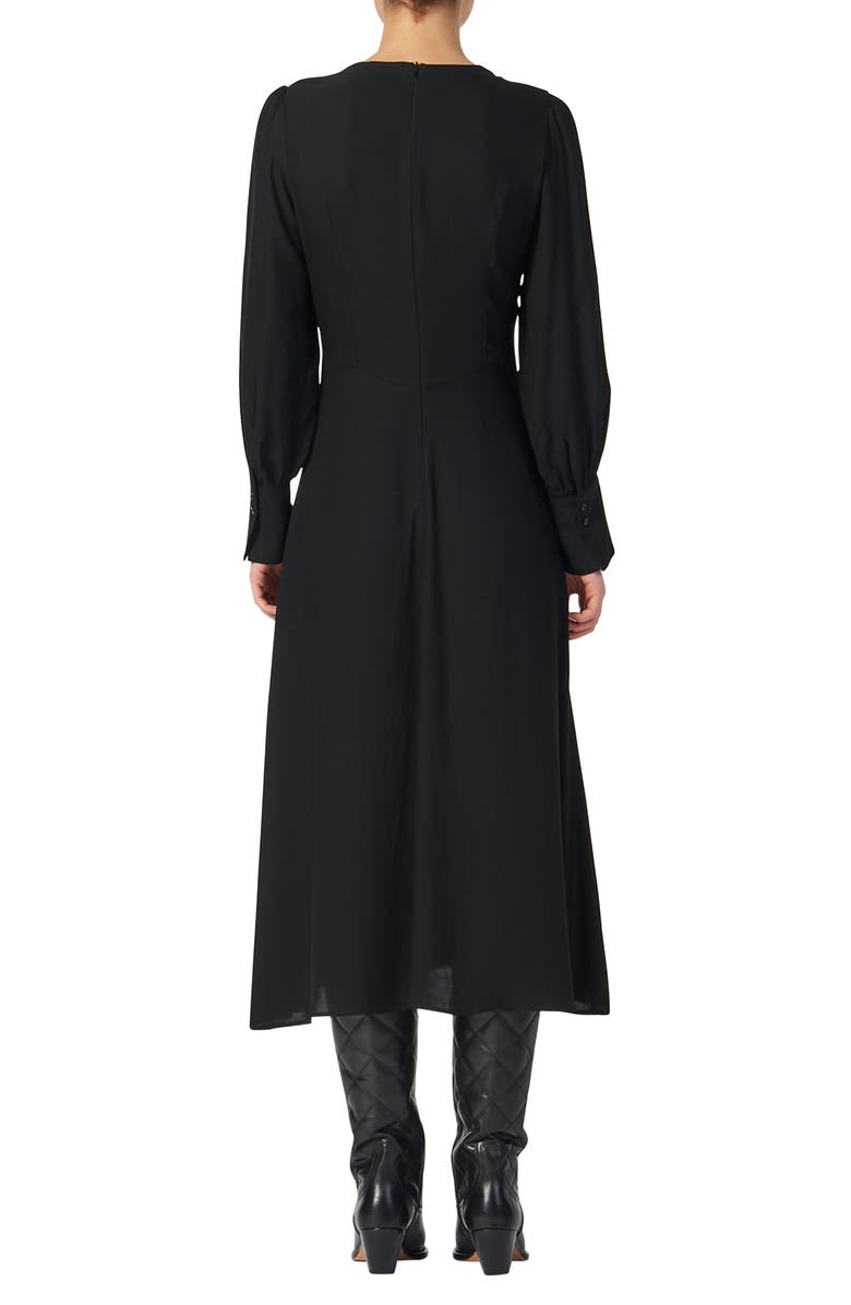 SANDRO Minella Pleat Detail Long Sleeve Dress, Alternate, color,