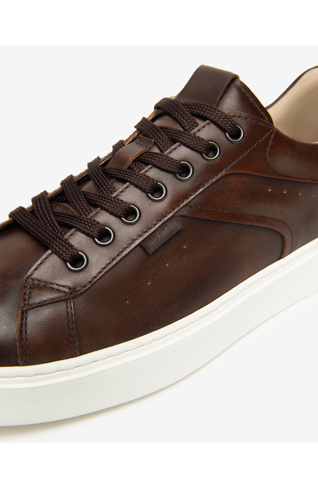 NeroGiardini Low Top Sneaker, Alternate, color, Chocolate