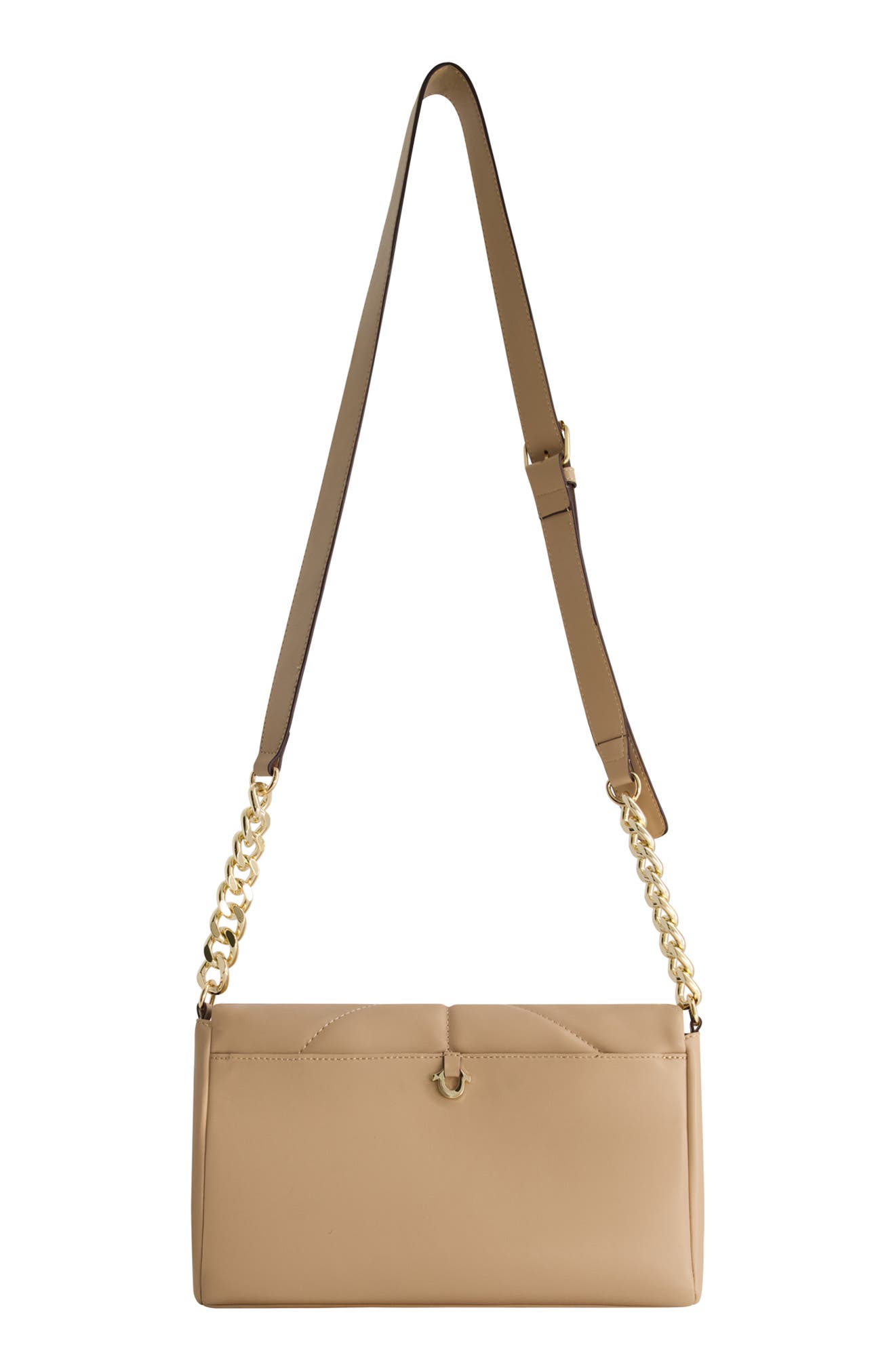 True Religion Brand Jeans Quilted Logo Crossbody Bag, Alternate, color, Camel