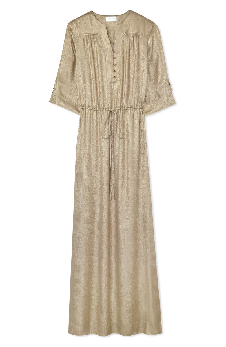 ST. JOHN Metallic Tie Waist Gown, Alternate, color, 