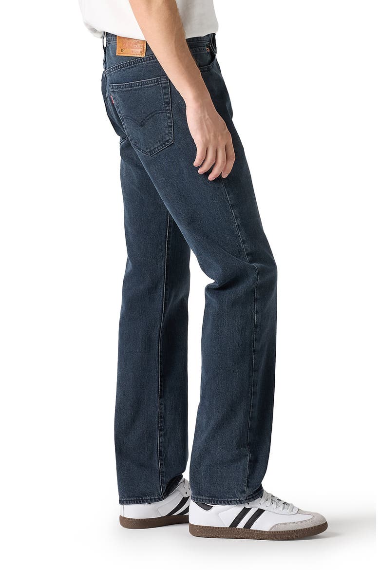 501® Original Straight Leg Jeans, Alternate, color, BLUE BLACK STRETCH