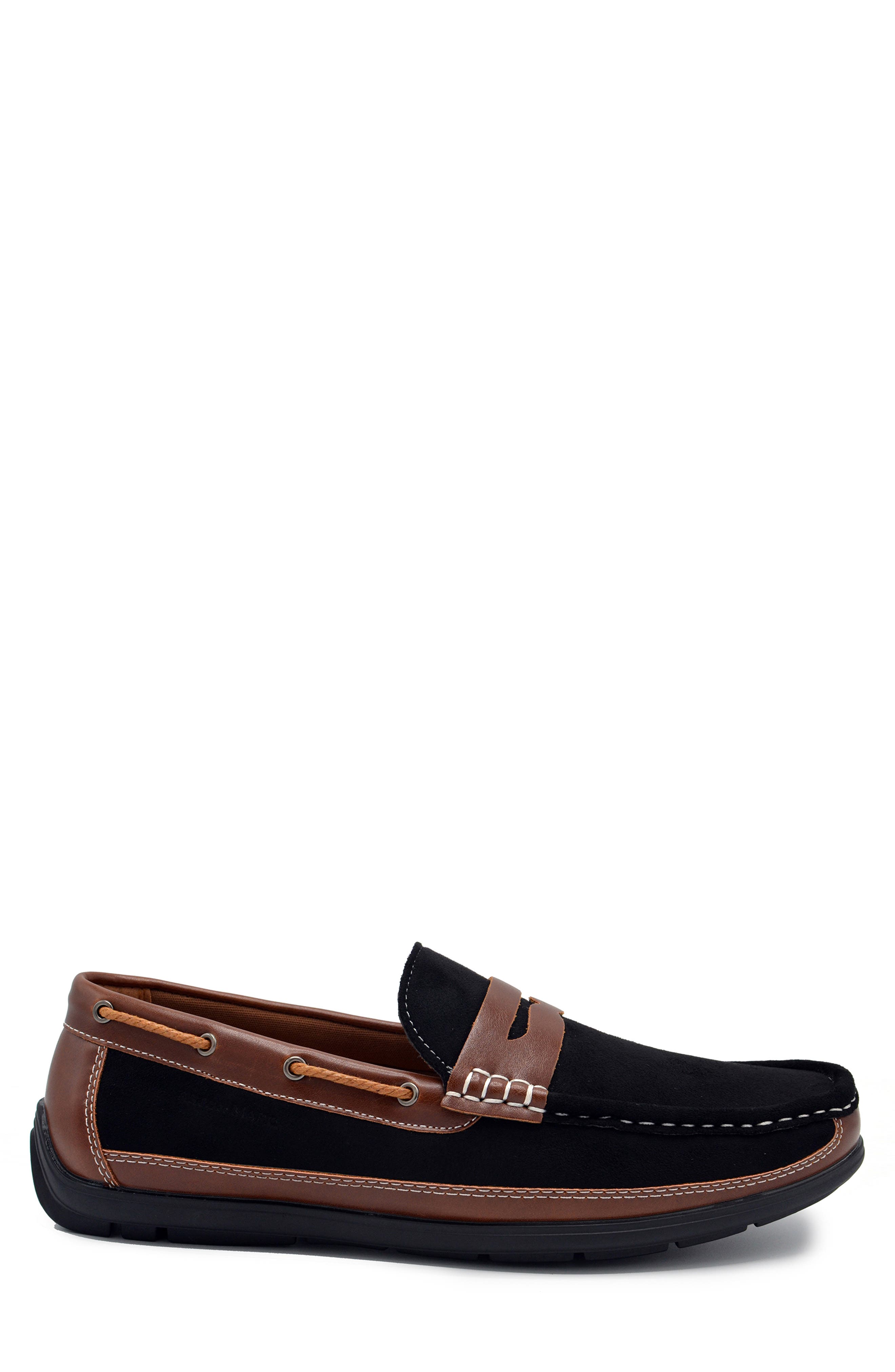 ASTON MARC Two-Tone Penny Loafer, Alternate, color, Black