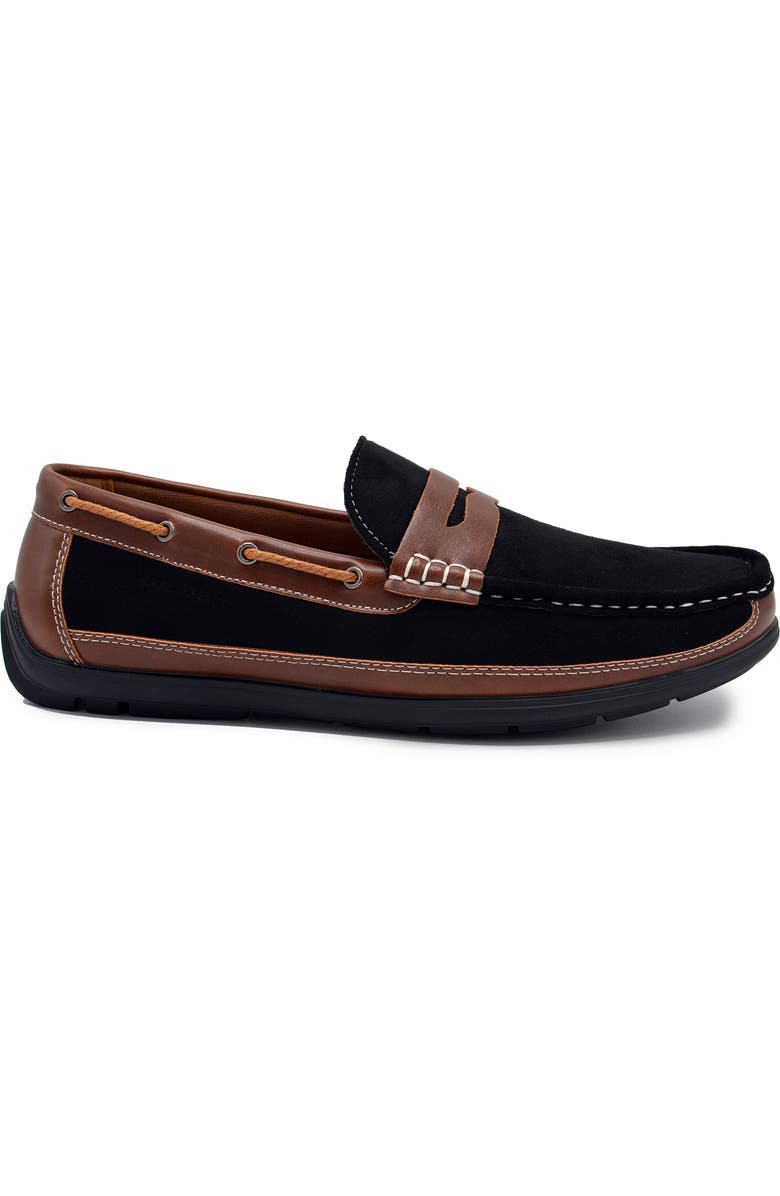 ASTON MARC Two-Tone Penny Loafer, Alternate, color, Black
