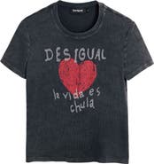 Desigual Heart Cotton Graphic T-Shirt