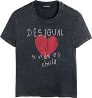 Desigual Heart Cotton Graphic T-Shirt