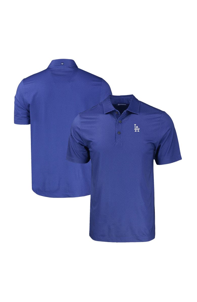 Cutter & Buck Men's Cutter & Buck Royal Los Angeles Dodgers Big & Tall Pike Eco Tonal Geo Print Stretch Recycled Polo, Alternate, color, Royal