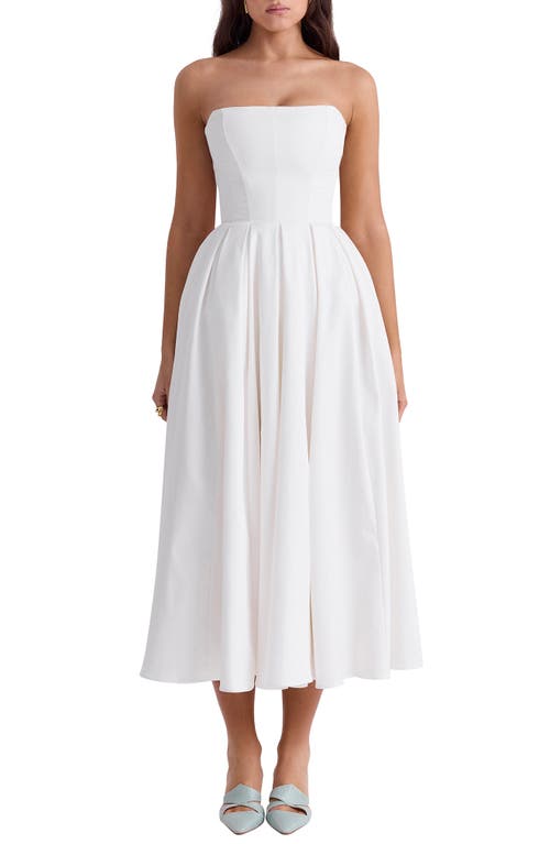House Of Cb Audrey Strapless Midi Dress In White