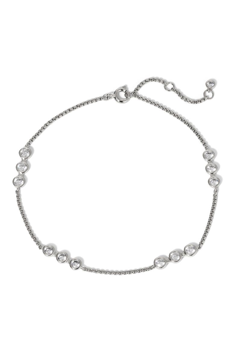 Brooklyn Anklet, Main, color, RHODIUM