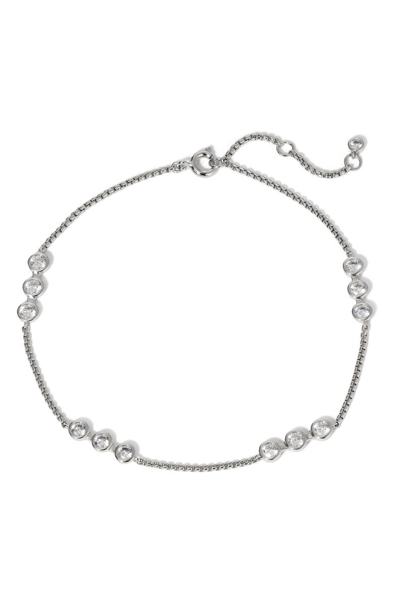 Nadri Brooklyn Anklet, Main, color, Rhodium
