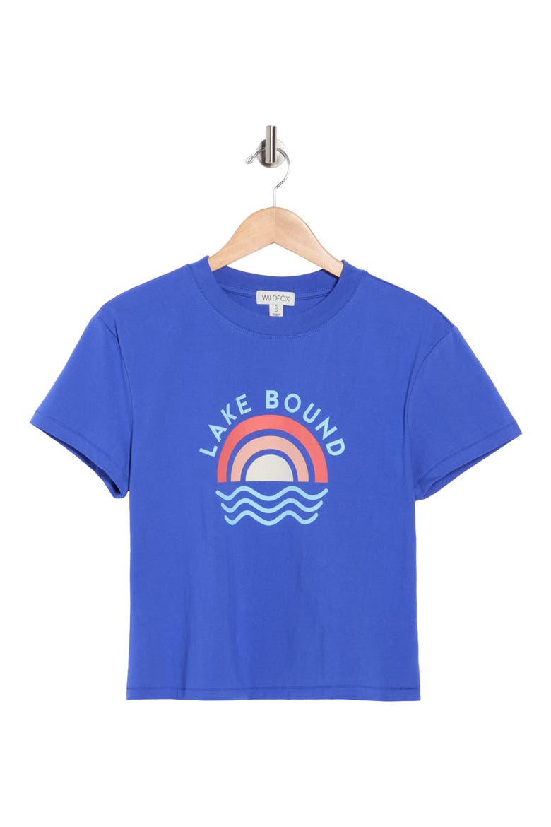 Jamie Crop Graphic T-Shirt, Alternate, color, DAZZLING BLUE LAKE BOUND